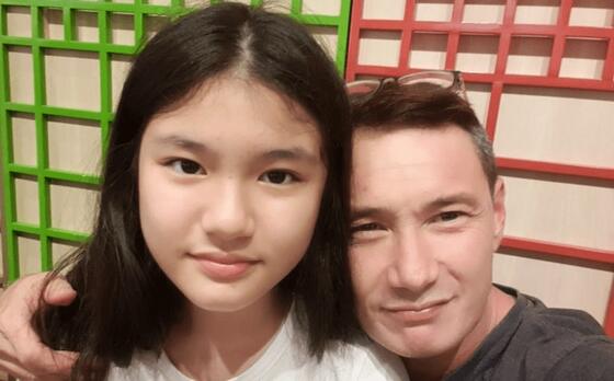 Bruce Mathieu with his daughter